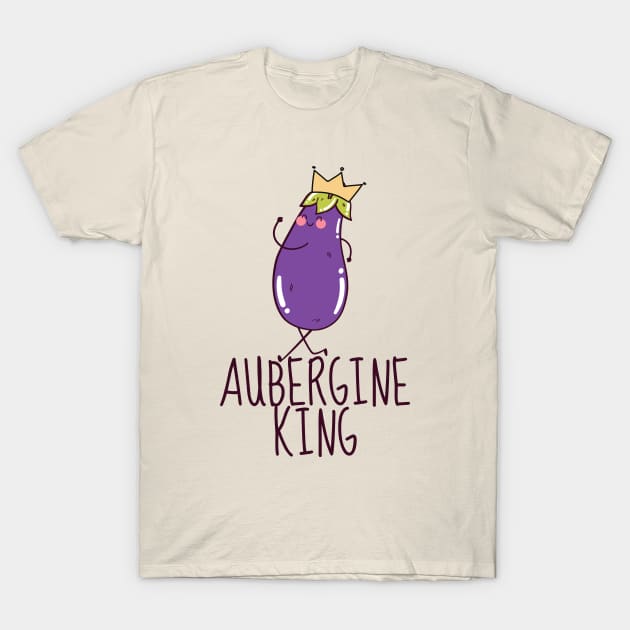 Aubergine King Funny T-Shirt by DesignArchitect